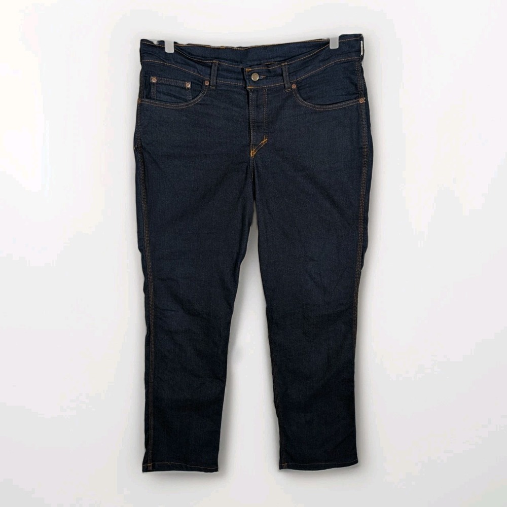 Origin Delta 68 Jeans Men's 36x33 Navy Dark Wash Stretch Made In USA D68 8.5 oz